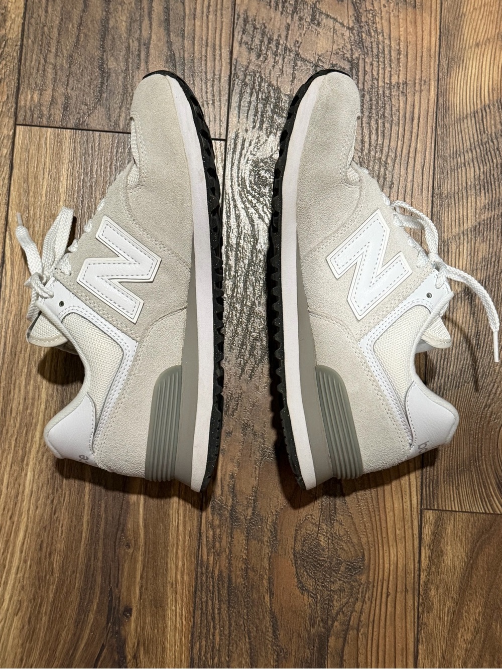 New Balance Women Grey/Beige Suede Mix Sneaker - Picture 2 of 4